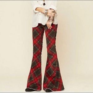 RARE FREE PEOPLE plaid flares